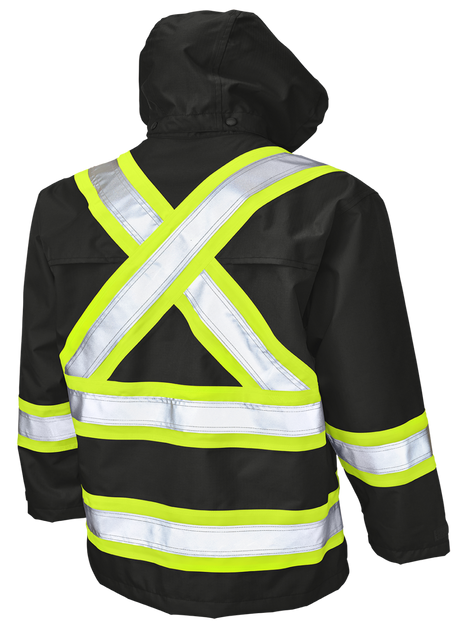 Hi-Vis Ripstop Safety Rain Jacket by Tough Duck - Style S372