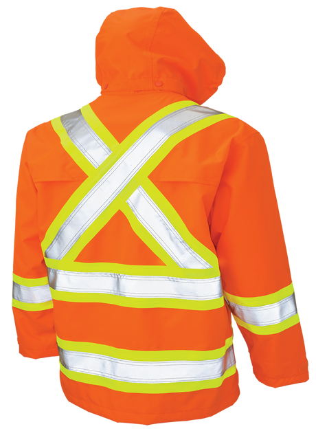 Hi-Vis Ripstop Safety Rain Jacket by Tough Duck - Style S372