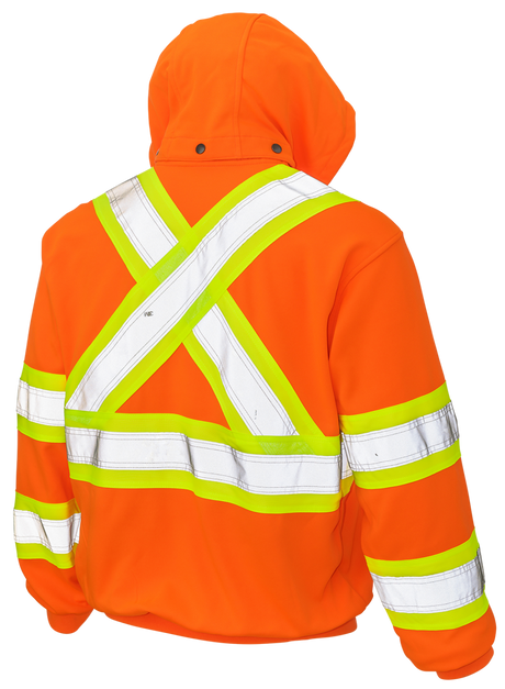 Full Zip Unlined Fleece Safety Hoodie by Tough Duck - Style S494