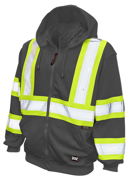 Full Zip Unlined Fleece Safety Hoodie by Tough Duck - Style S494