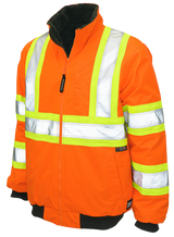 Ripstop Sherpa Lined Safety Bomber by Tough Duck - Style SJ26