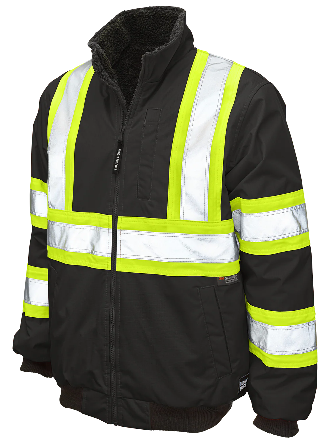 Ripstop Sherpa Lined Safety Bomber by Tough Duck - Style SJ26