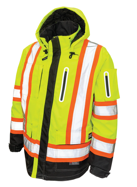 Black Hi-Vis 4-In-1 Water Resistant Jacket with Reversible