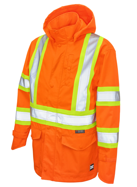 Premium Ripstop Safety Rain Jacket by Tough Duck - Style SJ35