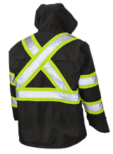Premium Ripstop Safety Rain Jacket by Tough Duck - Style SJ35