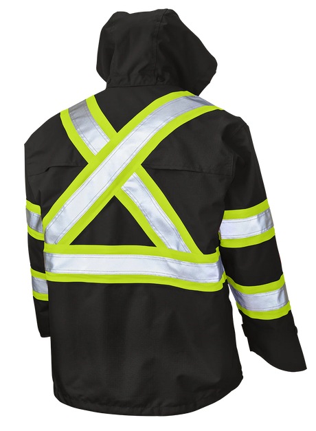 Premium Ripstop Safety Rain Jacket by Tough Duck - Style SJ35
