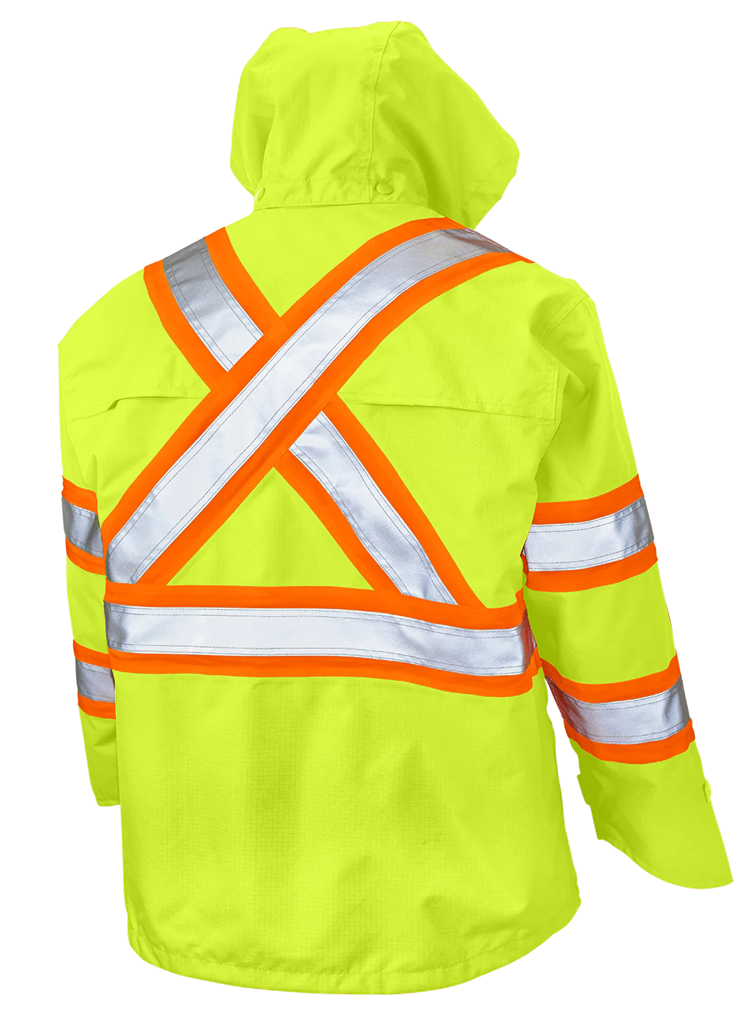 Premium Ripstop Safety Rain Jacket by Tough Duck - Style SJ35
