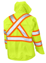Premium Ripstop Safety Rain Jacket by Tough Duck - Style SJ35
