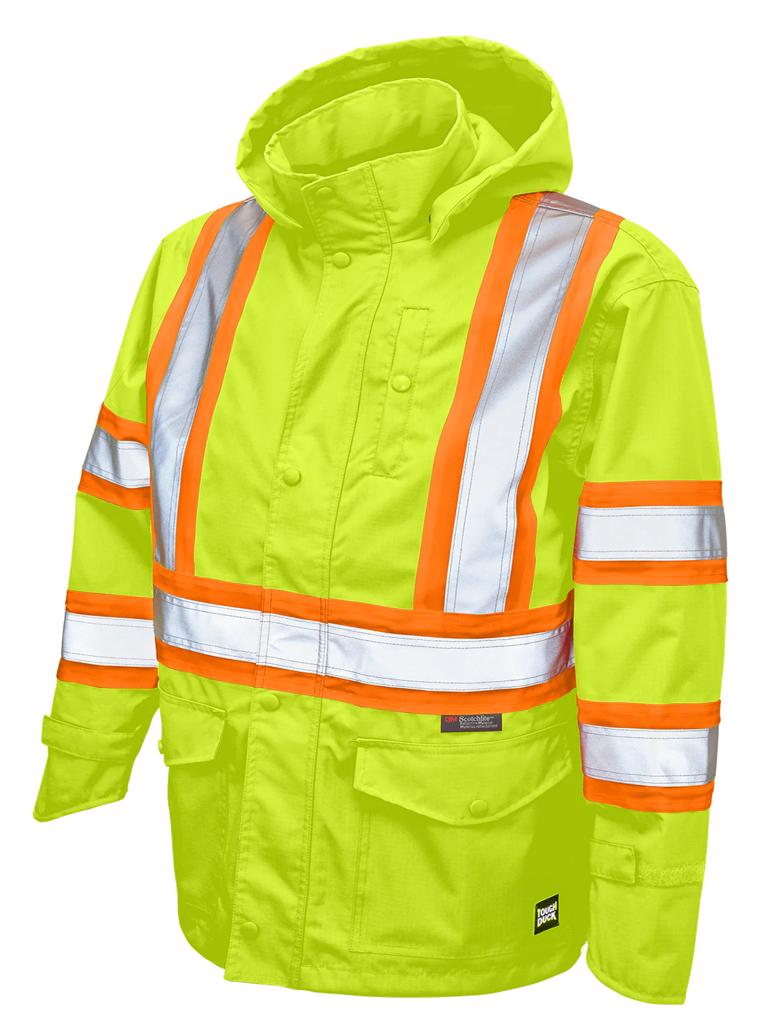 Premium Ripstop Safety Rain Jacket by Tough Duck - Style SJ35