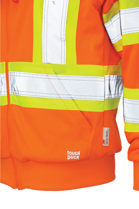 Women's Full Zip Unlined Fleece Safety Hoodie by Tough Duck - Style SJ42