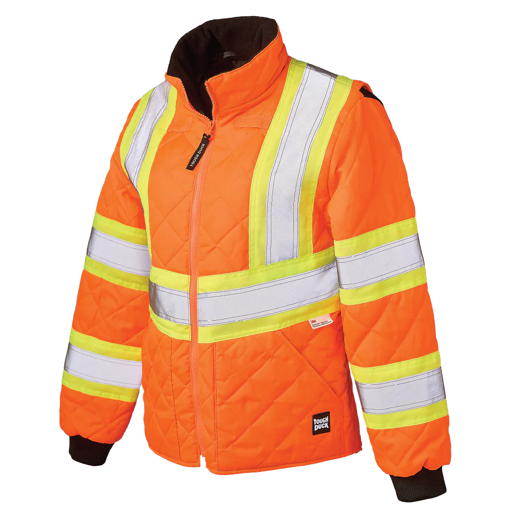 Women's Quilted Safety Freezer Jacket by Tough Duck - Style SJ47