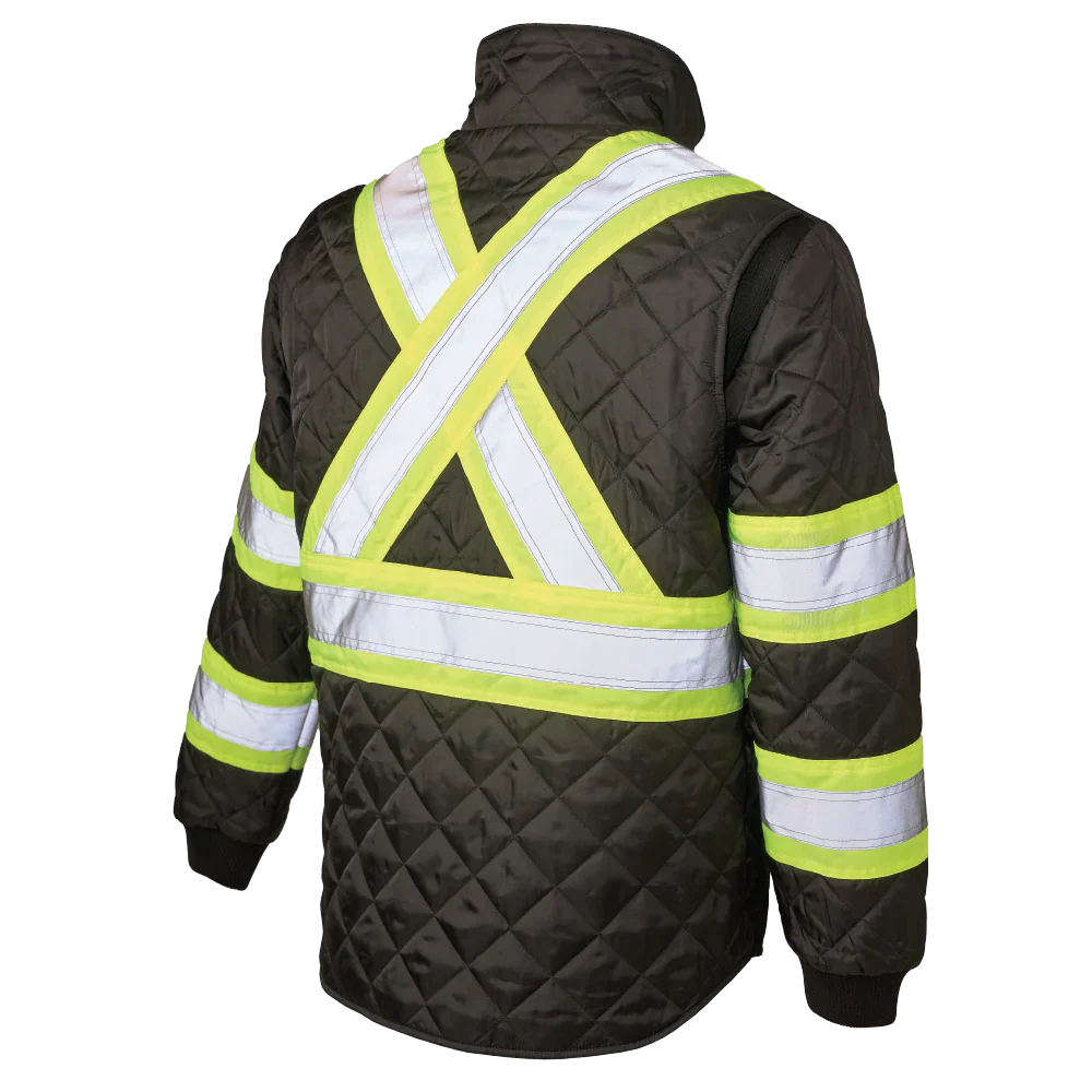 Quilted Safety Trucker Jacket by Tough Duck - Style SJ48