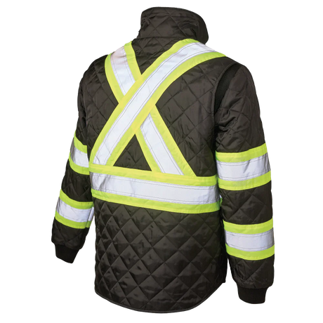 Quilted Safety Trucker Jacket by Tough Duck - Style SJ48
