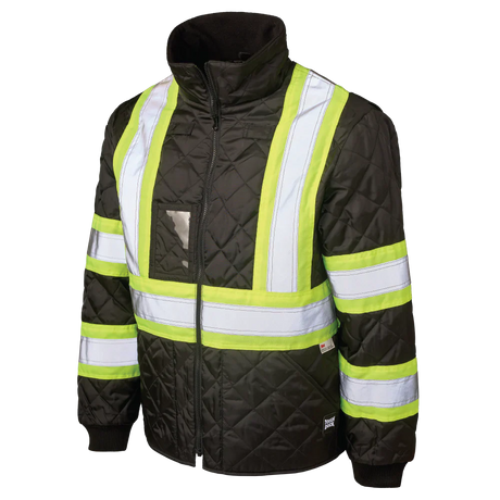 Quilted Safety Trucker Jacket by Tough Duck - Style SJ48