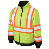 Quilted Safety Trucker Jacket by Tough Duck - Style SJ48