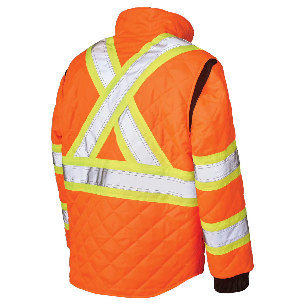 Quilted Safety Trucker Jacket by Tough Duck - Style SJ48