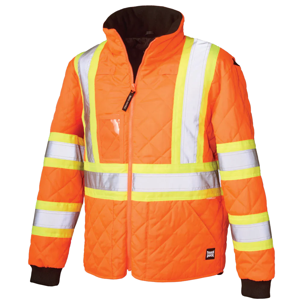 Quilted Safety Trucker Jacket by Tough Duck - Style SJ48