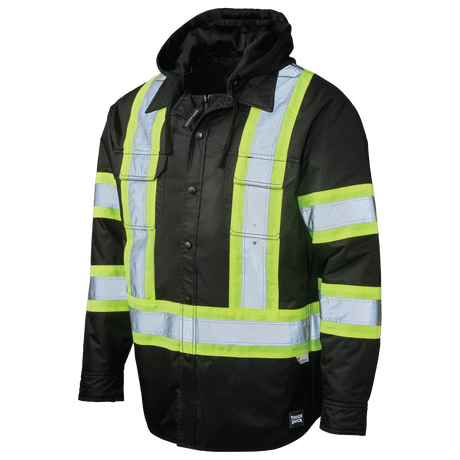 Quilt Lined Hooded Safety Jack-Shirt by Tough Duck - Style SJ51