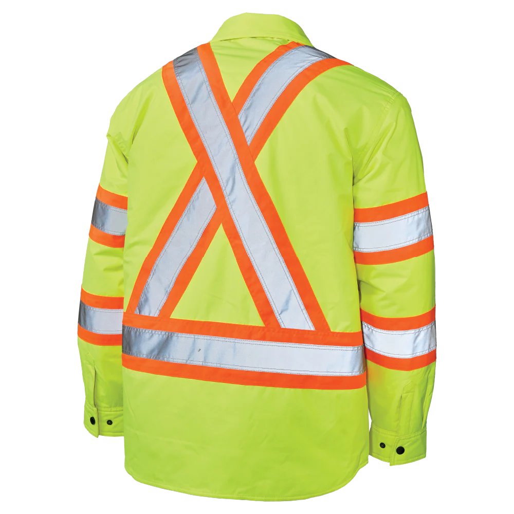 Quilt Lined Hooded Safety Jack-Shirt by Tough Duck - Style SJ51