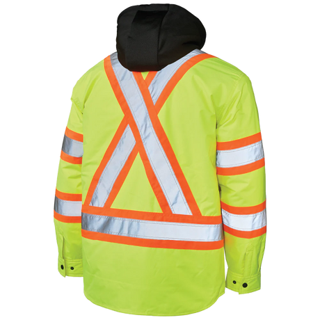 Quilt Lined Hooded Safety Jack-Shirt by Tough Duck - Style SJ51