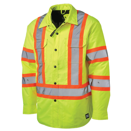 Quilt Lined Hooded Safety Jack-Shirt by Tough Duck - Style SJ51