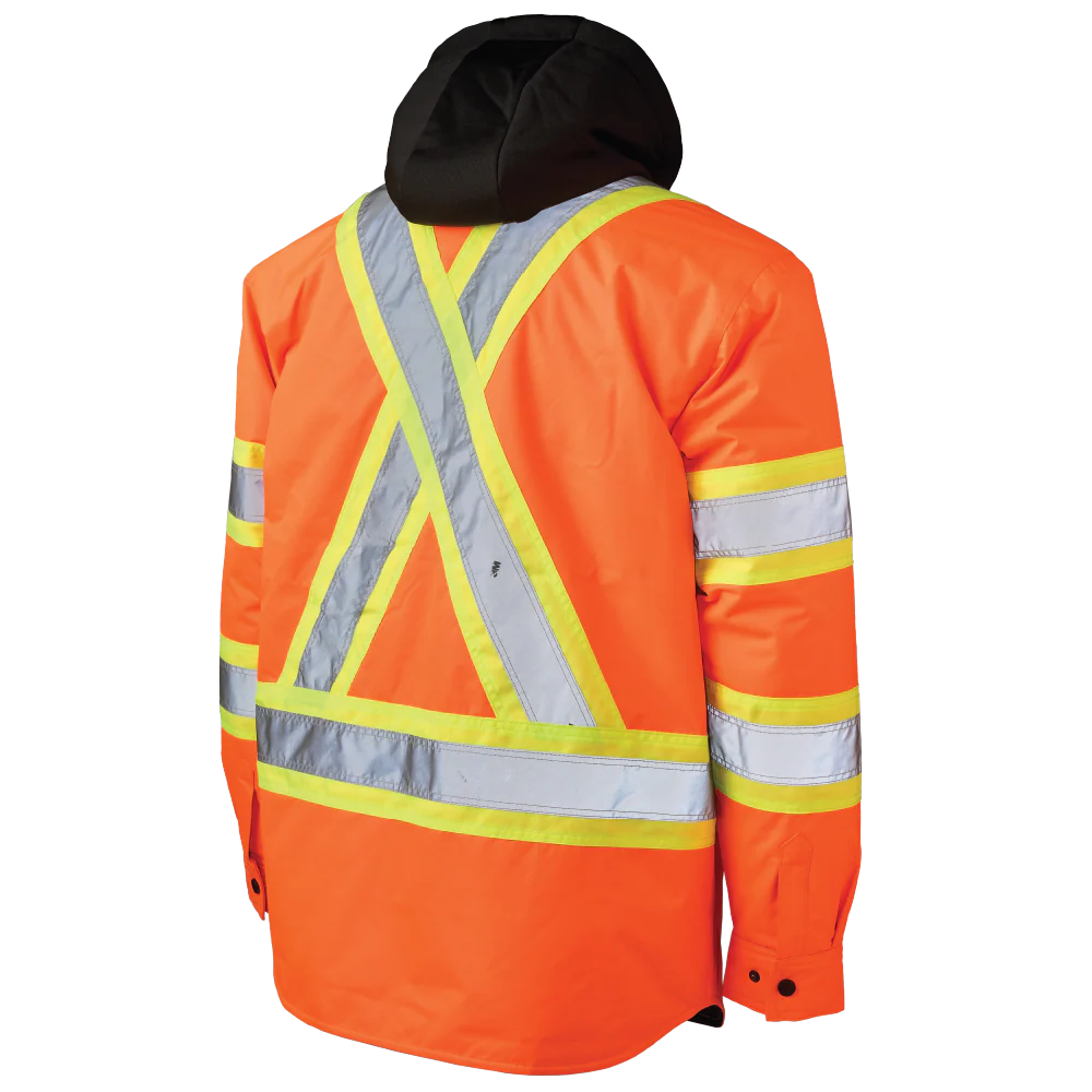 Quilt Lined Hooded Safety Jack-Shirt by Tough Duck - Style SJ51