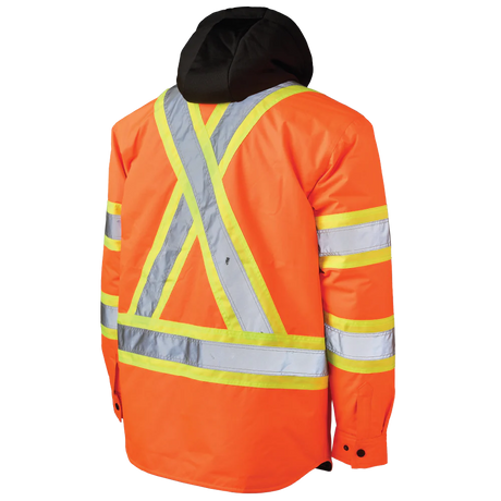 Quilt Lined Hooded Safety Jack-Shirt by Tough Duck - Style SJ51