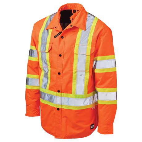 Quilt Lined Hooded Safety Jack-Shirt by Tough Duck - Style SJ51