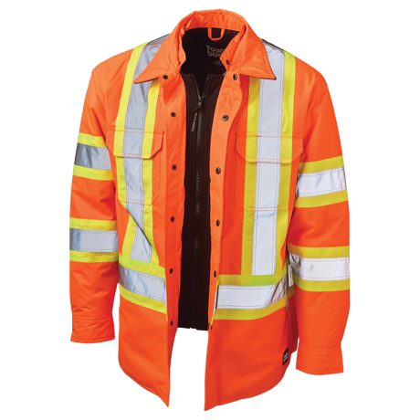 Quilt Lined Hooded Safety Jack-Shirt by Tough Duck - Style SJ51