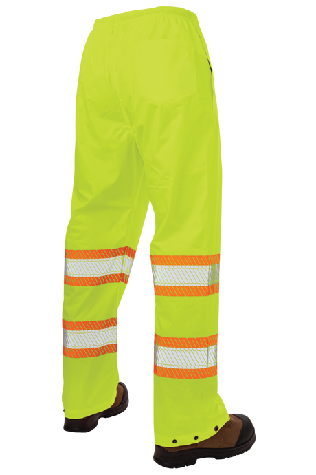 Hi-Vis Pull-On Ripstop Packable Safety Rain Pant by Tough Duck - Style SP02