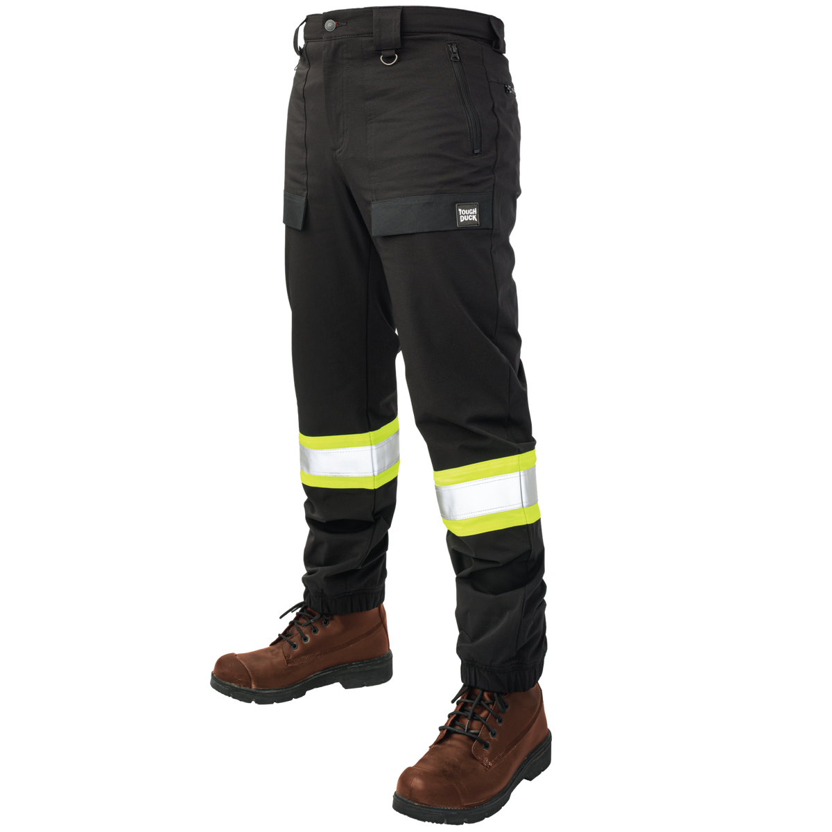 Black HiVis Comfort Fit Free Stretch Safety Jogger by Tough Duck St