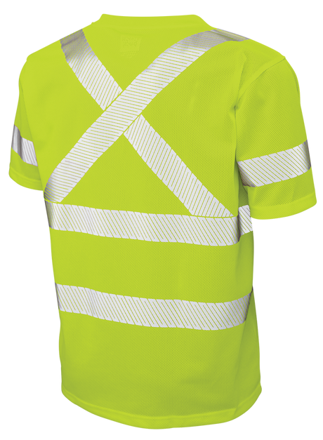Hi-Vis Micro Mesh Short Sleeve Safety T-Shirt with Pocket By Tough Duck - Style ST071