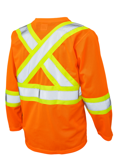 Hi-Vis Micro Mesh Long Sleeve Safety T-Shirt By Tough Duck - Style ST101