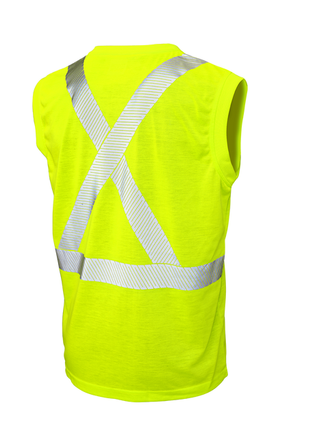 Hi-Vis Polyester Jersey Sleeveless Safety T-Shirt By Tough Duck - Style ST151