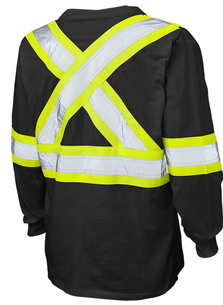 Hi-Vis 100 % Cotton Jersey Long Sleeve Safety T-Shirt By Tough Duck - Style ST21