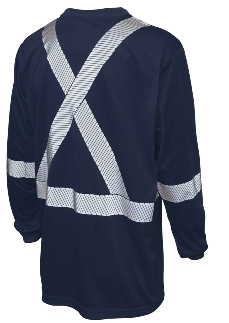 Hi-Vis Polyester Jersey Long Sleeve Safety T-Shirt By Tough Duck - Style ST221