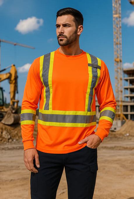 Hi-Visibility Long Sleeve Shirts by Gatts Workwear - Style STX4LS