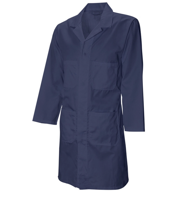 Navy Poly/Cotton Shop Coat by Wasip - Style 30127