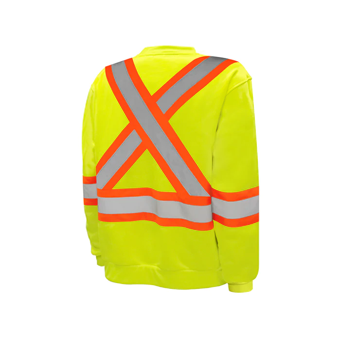 Hi Vis Crewneck Sweatshirt by Ground Force Style TH1 Canadian Workwear Inc