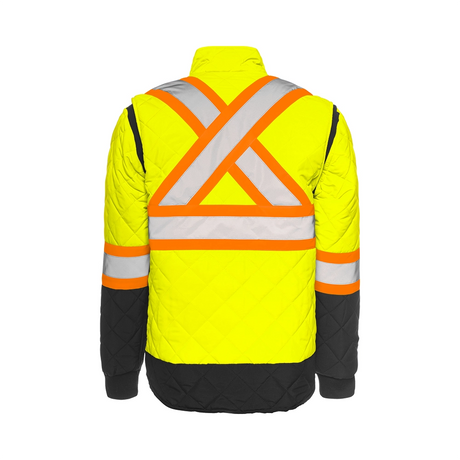 Hi-Vis Quilted Freezer Jacket by Ground Force - Style TJ1