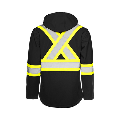 Hi-Vis Soft Shell Jacket w/Detachable Hood by Ground Force - Style TJ2