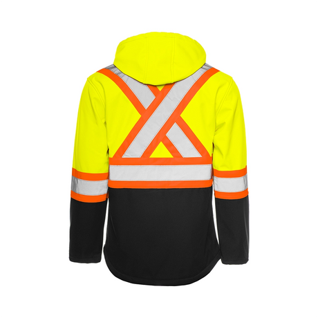 Hi-Vis Soft Shell Jacket w/Detachable Hood by Ground Force - Style TJ2