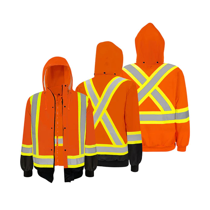 Hi-Vis 3-In-1 Winter Traffic Jacket by Ground Force - Style TJ3