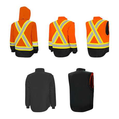Hi-Vis 6-In-1 Winter Traffic Parka by Ground Force- Style TP6