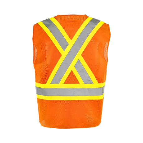 Hi-Vis Traffic Vest with Zipper by Ground Force - Style TV10