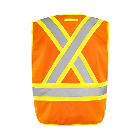 Hi-Vis Universal 5 Pt. Tear-Away Solid Traffic Vest by Ground Force - Style TV2