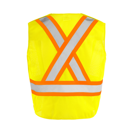 Hi-Vis 5 Pt. Tear-Away Mesh Traffic Vest by Ground Force - Style TV5