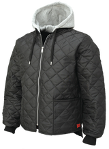 Black Quilted Hooded Freezer Jacket by Tough Duck - Style WJ26