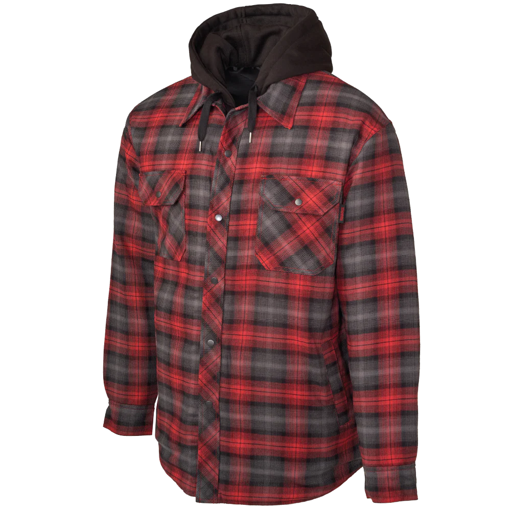 Quilt Lined Hooded Flannel Jac-Shirt by Tough Duck - Style WS06