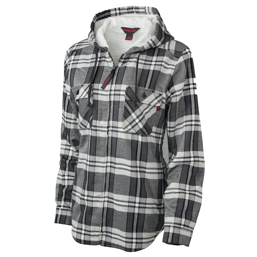 Women’s Plush Pile-Lined Hooded Flannel by Tough Duck - Style WS12